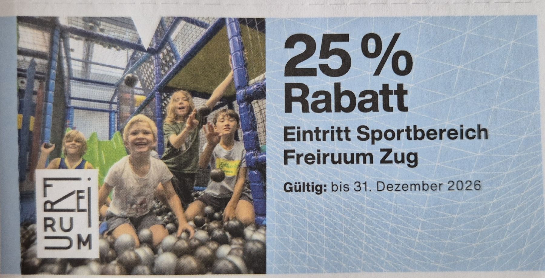 Bons: 6x Gutschein Freiruum Zug  – Neuf (Voir description) à Oberwil b. Zug par Enie93