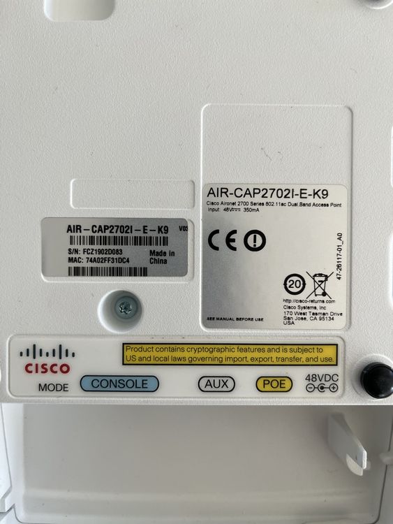 Cisco Router AIR-CAP2702i-E-K9 (Gebraucht) in Arbon für CHF 20 – mit ...