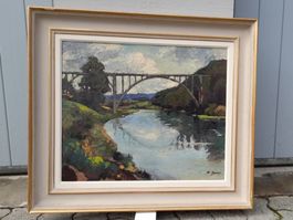 Tableau Marcel Gasser, Pont de Vallorbe 53 x 45 cm