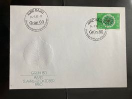 Schweiz 1980 Sonderstempel 4080 Basel Grün80 Marke+Cachet