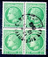 CERES 4ERBLOCK GESTEMPELT FRANKREICH 1946 - XX29