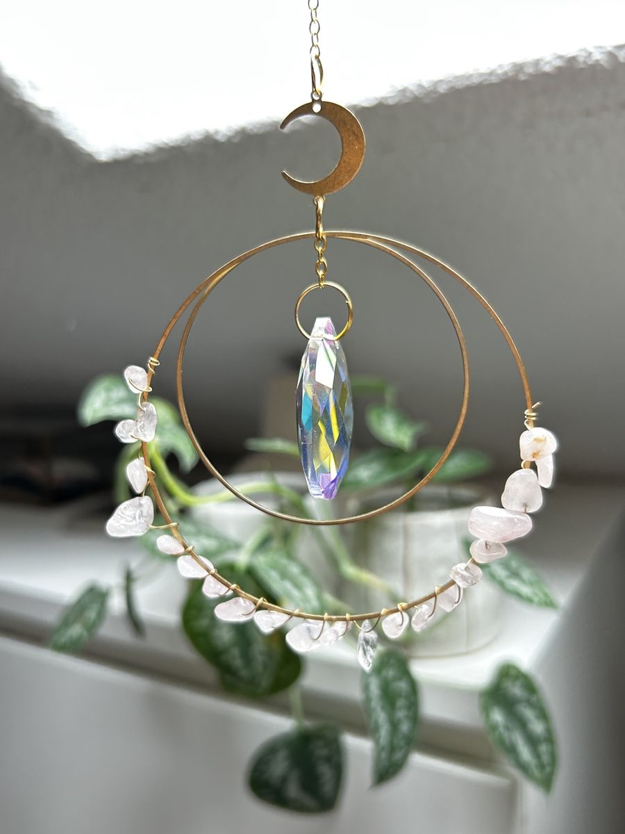 Alle Dekorationen: Suncatcher mit Mond und Rosenquarz! – Neu (gemäss Beschreibung) aus Obfelden von JackyRot