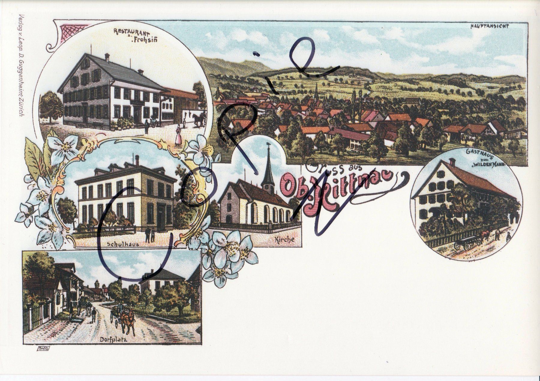 Cartoline postali: Ober Hittnau - (um 1900) – Usato da Fällanden venduto da Blausegelfliege