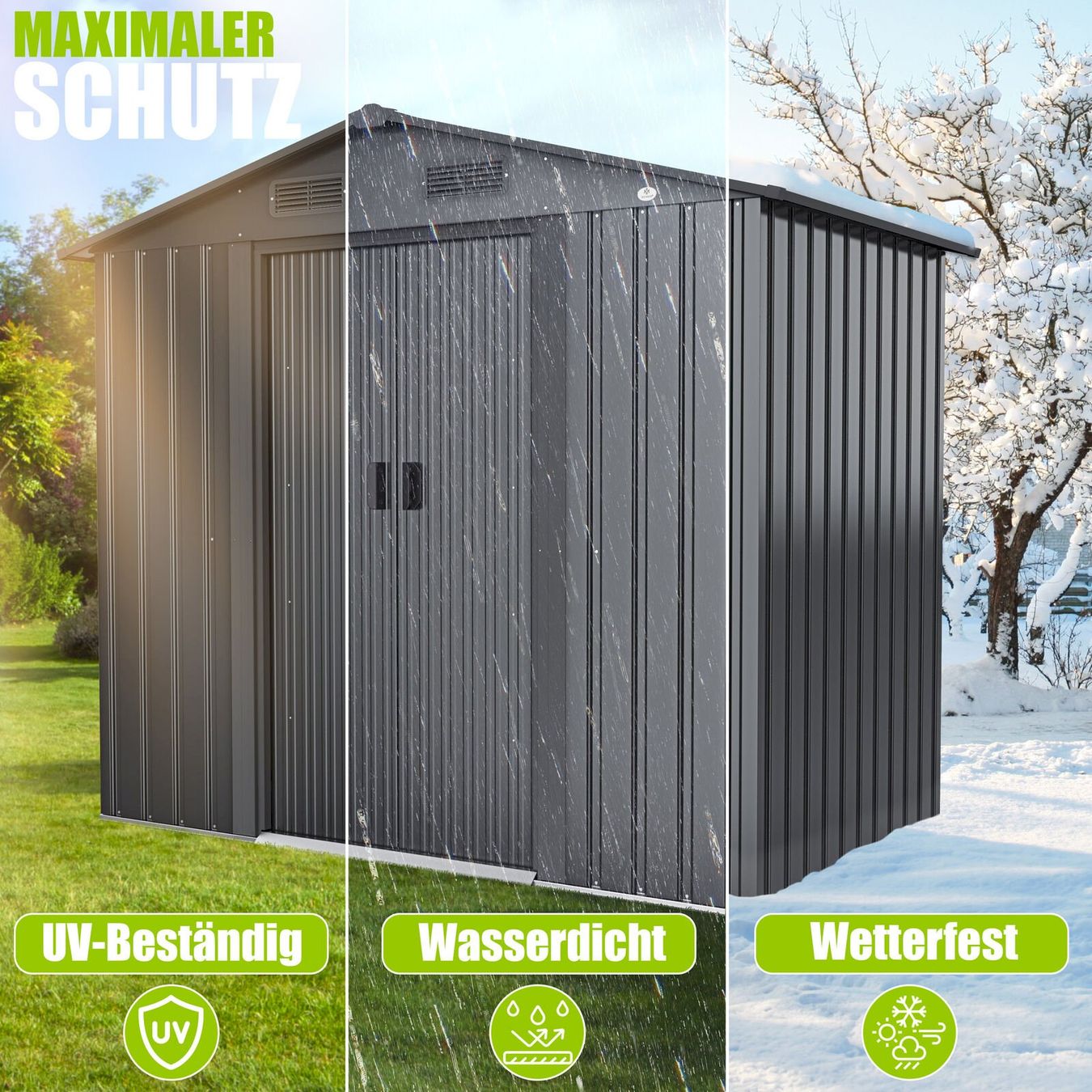 Cabanes de jardin & serres: KESSER XL Gerätehaus anthrazit – Neuf avec emballage d'origine à Bottighofen par zaap 4