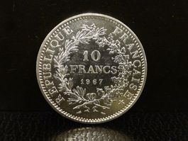 Silbermünze 10 FRANCS FRANCAIS 1967