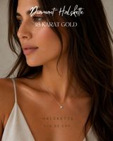 Diamant Halskette 18 Karat Gold neu