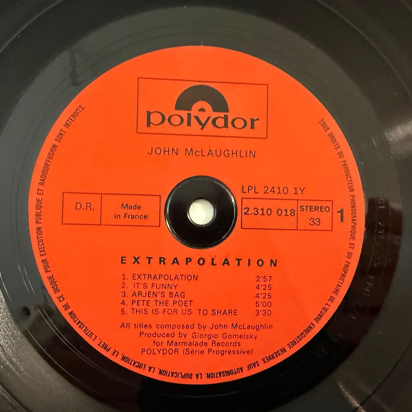 Schallplatten: JOHN McLAUGHLIN - EXTRAPOLATION – Gebraucht aus Zürich von fehlton 3