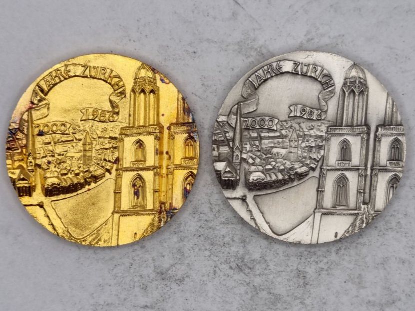 Annoni Medaille Zurich 1986 - Gold+Silber (Neu und originalverpackt) in ...
