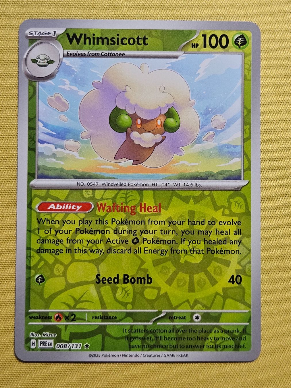 Pokémon Carte collezionabili: Prismatic Evolutions - Whimsicott 008/131 EN – Usato da Bellinzona venduto da Pokemarco