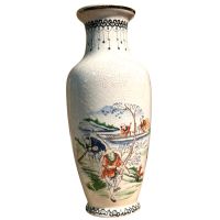 Antique chinese hand painted porcelain signed vase