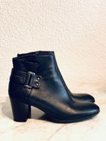 Italian Black Leather Ankle Boots, Size 38, Like new!