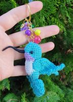 Amigurumi Schlüsselanhänger mit Kolibrie  Neu, handgemacht.
