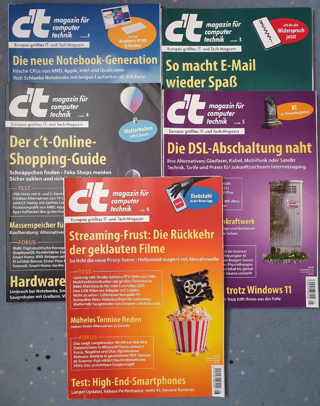 c't Magazin für Computertechnik: 1, 3, 4, 5 und 6.2025 (Gebraucht) in ...