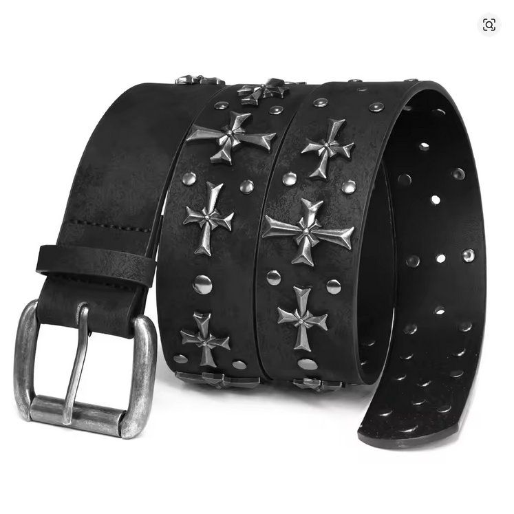Cinture: Schwarzer Gürtel mit Rivet Gothik Punk - Ceinture – Nuovo e nell'imballaggio originale da Lausanne venduto da FASHION-WORLD-SHOP