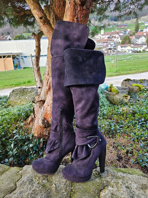 Overknee Stiefel /High Heels schwarz Gothic (Gebraucht