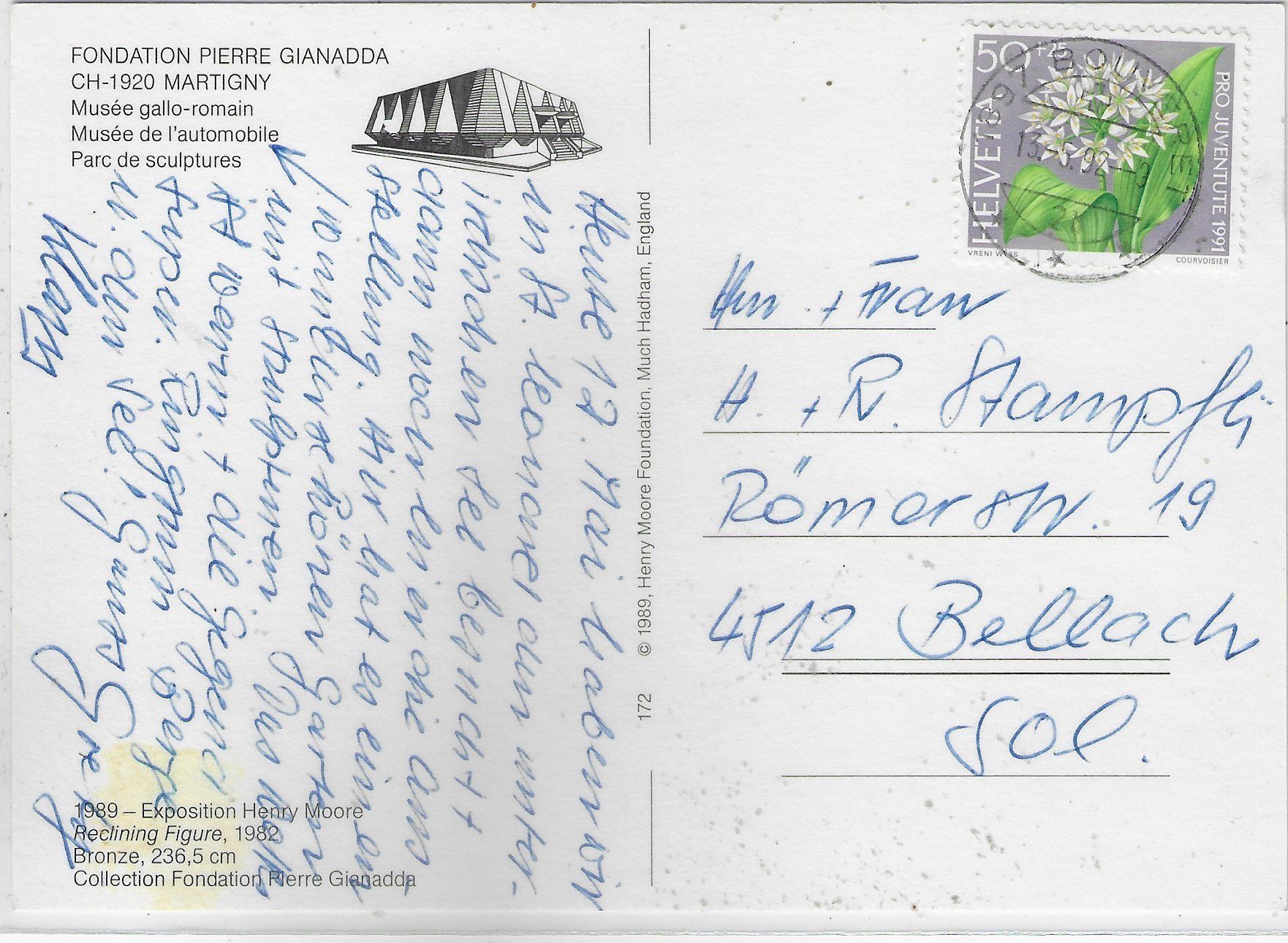 Cartoline postali: Fondation Pierre Gianadda - Martigny – Usato da Ettingen venduto da Kartenplanet 1