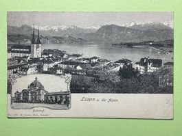 Luzern und die Alpen - Bahnhof  - 1907