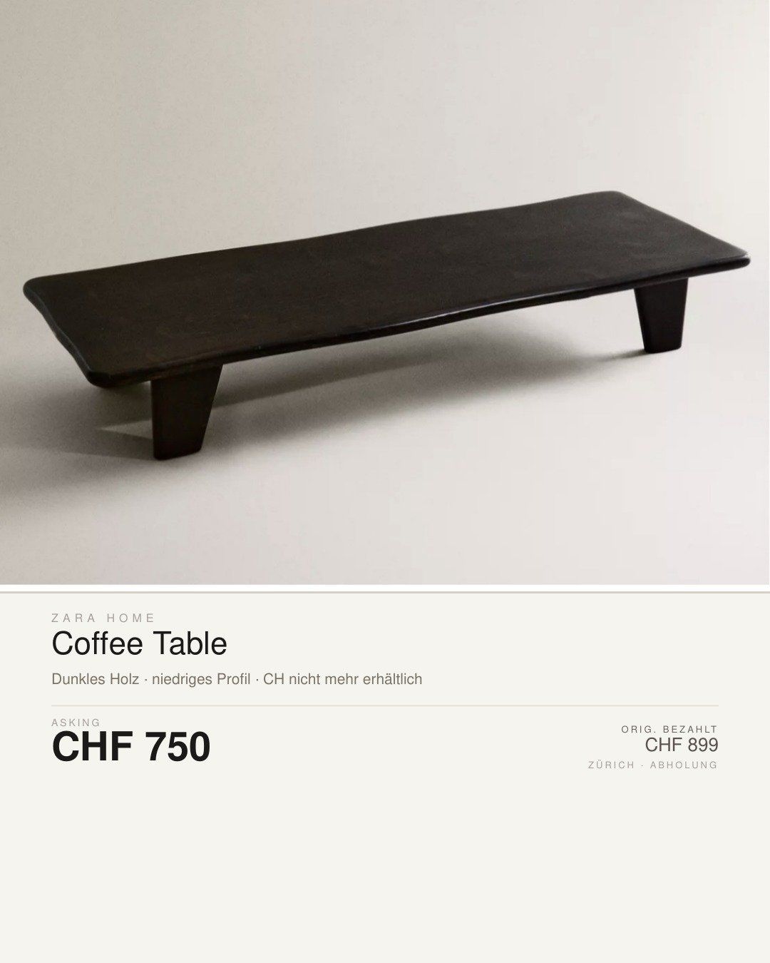 Tables: Wooden Black Coffee Table – D'occasion à Zürich par diengi