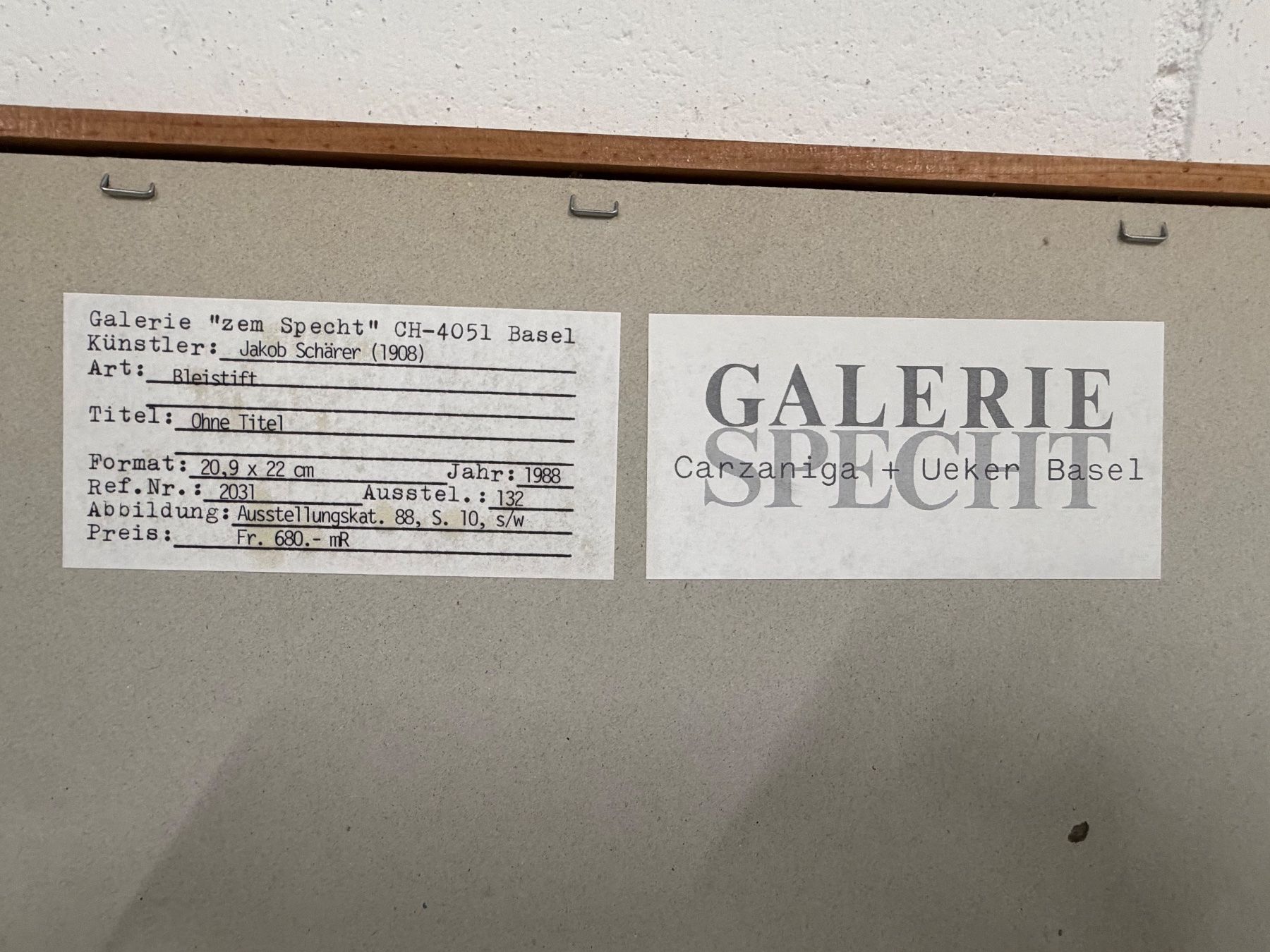 Gemälde: Jakob Schärer (1908) Art: Bleistift – Gebraucht aus Basel von PAUL_ART 6