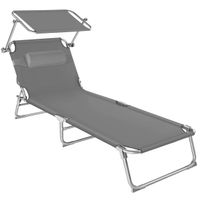 Gartenliege 4-stufig verstellbar mit Kopfpolster NAVIRA