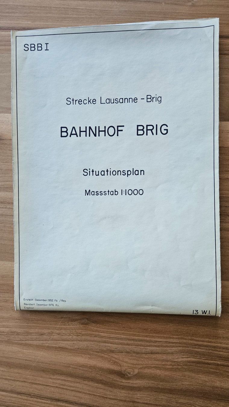 Documenti: Situationsplan Bahnhof Brig SBB Streckenplan 1:1000 – Usato da Glis venduto da dupont29