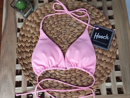 Neu Bikini Oberteil Rosa Grösse S Neckholder Triangle Top