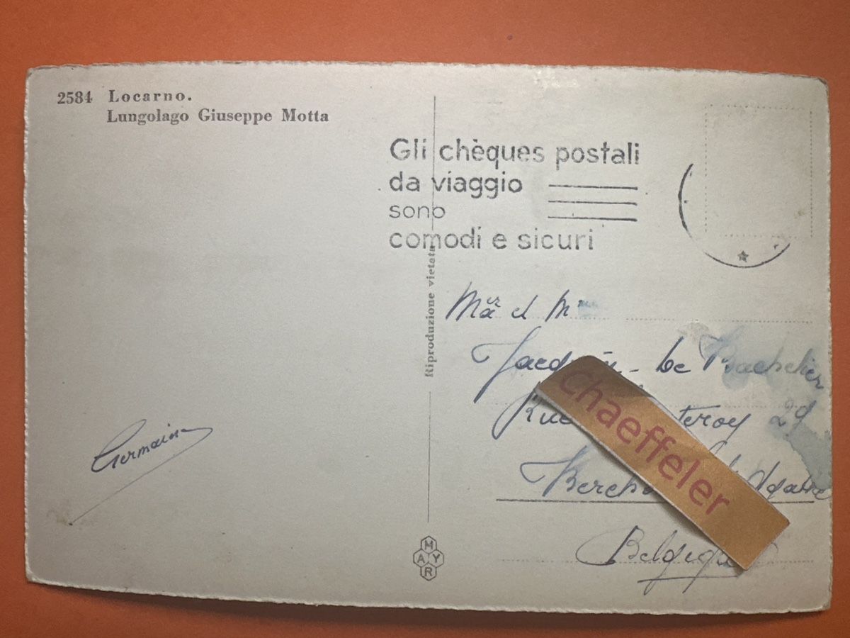 Cartoline postali: 2584 Locarno. Lungolago Giuseppe Motta – Usato da Zürich venduto da Chaeffeler 1