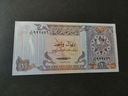 Quatar, 1 Riyal   ungefaltet