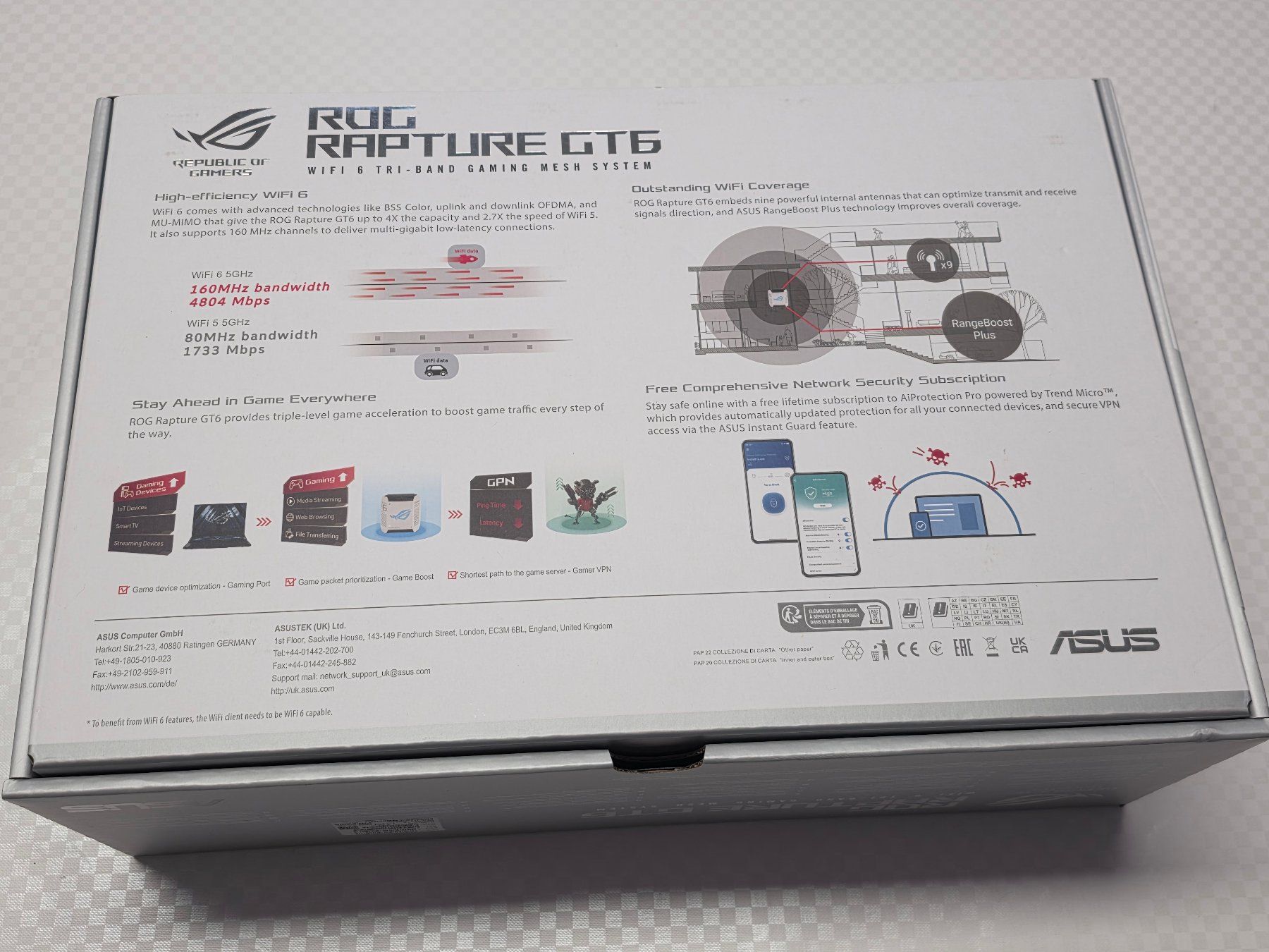 ASUS ROG Rapture GT6 (2 Set) – Gaming-Mesh-WiFi-6-System (Gebraucht) in ...