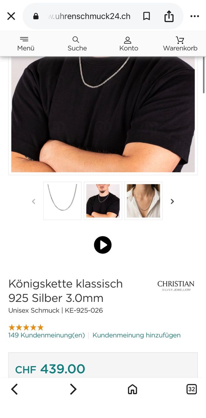 Catenine: Königskette - 925 Silber – Nuovo (secondo la descrizione) da Schlieren venduto da tub_9jm7 3