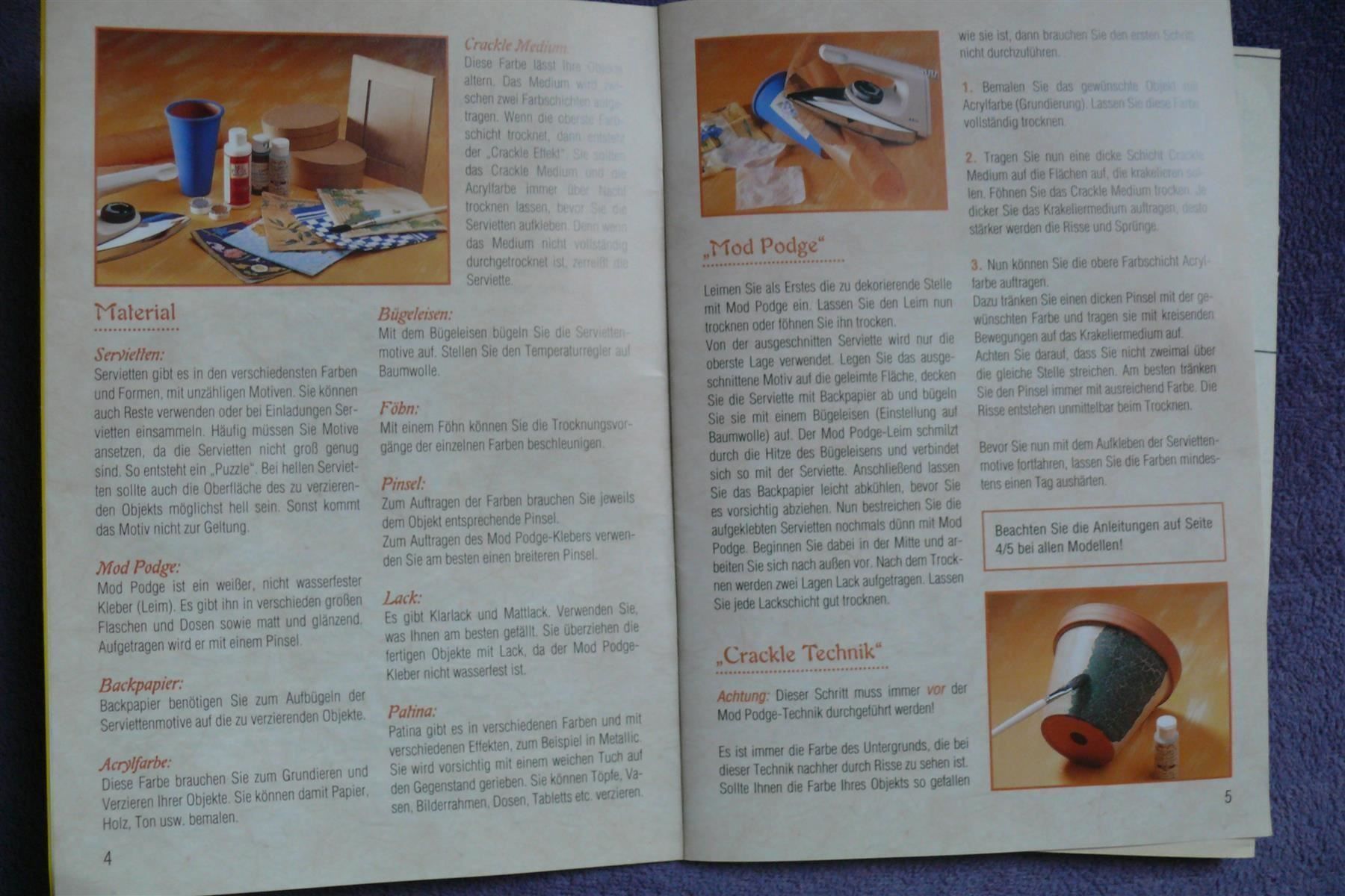 Libri: * Dekorieren mit Mod Podge & Servietten / Motive Kleben – Usato da Muttenz venduto da Negnuja 1