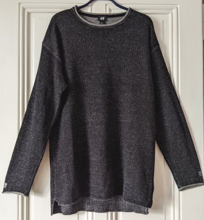 H&M : Long pull gris foncé chiné M-L-XL