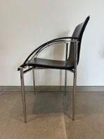 lot 2 chaises cuir et chrome Möbel Hubacher (modèle LORY)