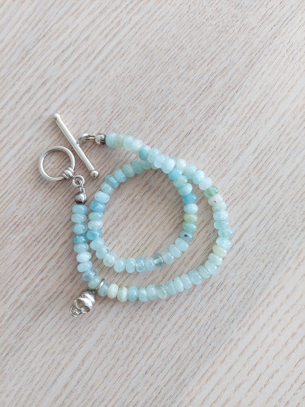 Bracciali & Braccialetti: Aquamarinarmband mit Silberverschluss – Usato da Basel venduto da eila_ila