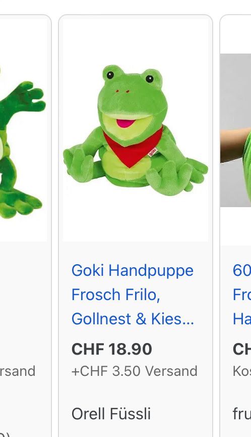 Bambole: Handpuppe Frosch – Nuovo e nell'imballaggio originale da Röschenz venduto da RS4147 1