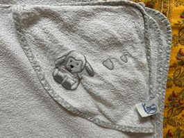 Sterntaler Baby Kapuzen Badetuch Frottee Schäfchen Weiss