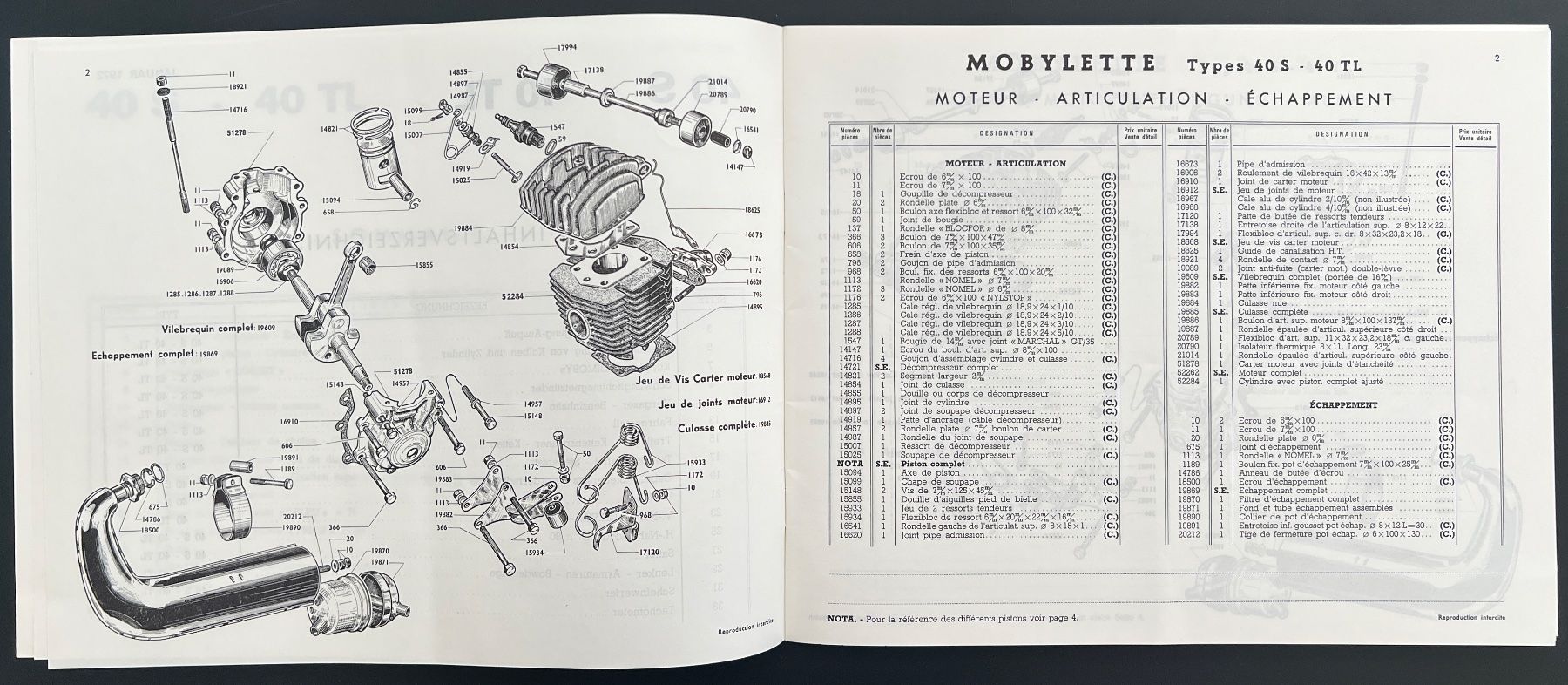 Libri: Mobylette 40S / 40TL Ersatzteilkatalog – Usato da Thun venduto da Cravatte 2
