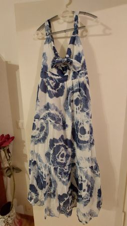 Sommerliches Maxikleid, Grösse 44, Blau/Weiss, Top Zustand!
