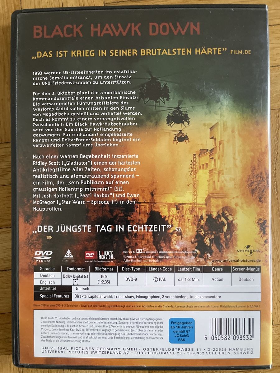 Tutti i DVDs: Black Hawk Down DVD, Topzustand, 2 Oscars – Usato da Zürich venduto da Mr.Mauri83 1