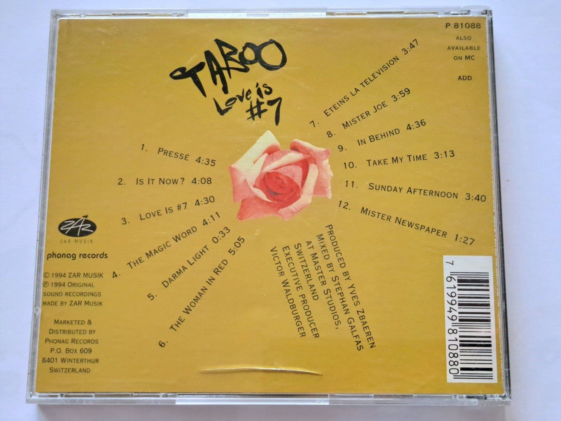 CDs: Cd Taboo - Love is #7 – D'occasion à Pully par bro_n52j 1