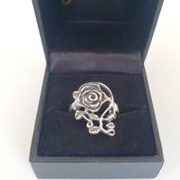 Schöner Silberring 925 mit Rosenmotiv, Vintage Look!