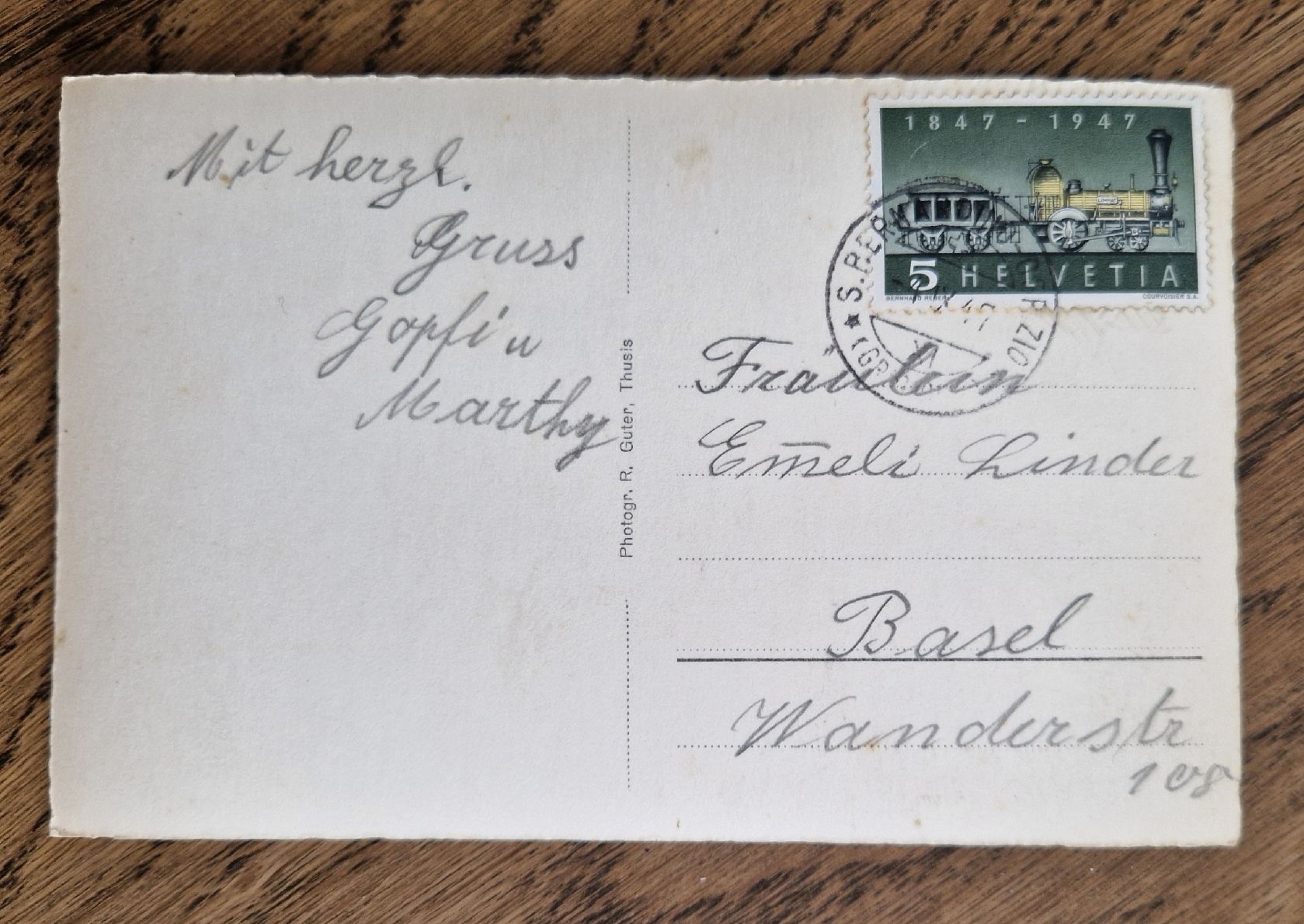 Cartoline postali: Rheinwaldstrasse 1949 – Usato da Ebikon venduto da Donar50 1