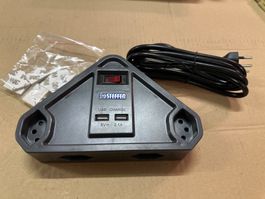 neue 4er Steffen Steckdosenleiste schwarz mit USB