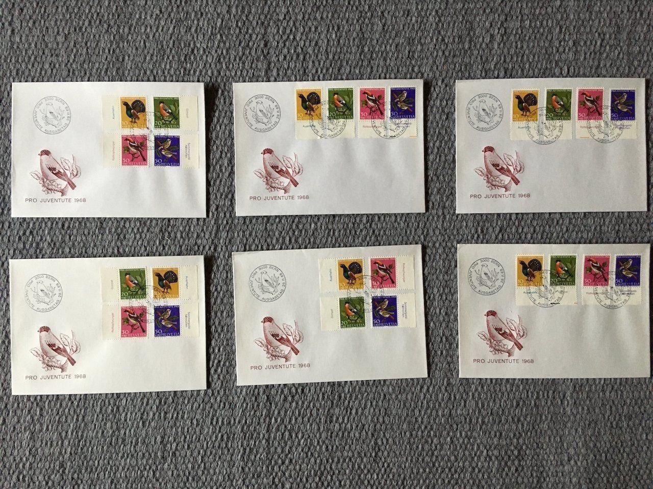 Tutti i francobolli: Pro Juventute 1968 mit Vogelnamen FDC – Usato da Nesslau venduto da andi_hon