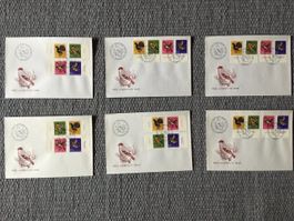 Pro Juventute 1968 mit Vogelnamen FDC