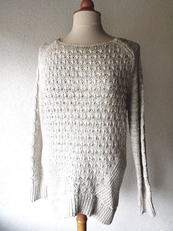Pull Beige Naf Naf Taille L - Viscose - Occasion Très Bon état