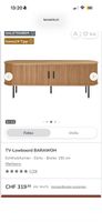 TV-Lowboard BARAWOH Eiche Echtholzfurnier
