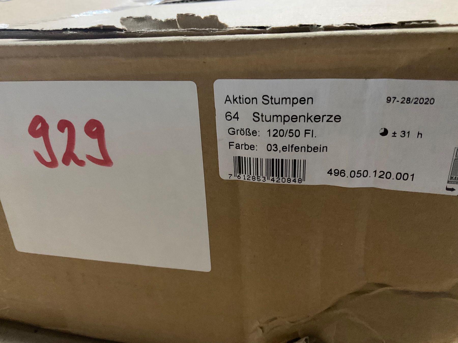 Kerzen: 929 Posten Übertauchkerzen aus Liquidation – Neu (gemäss Beschreibung) aus Derendingen von Meisterstuecke 3