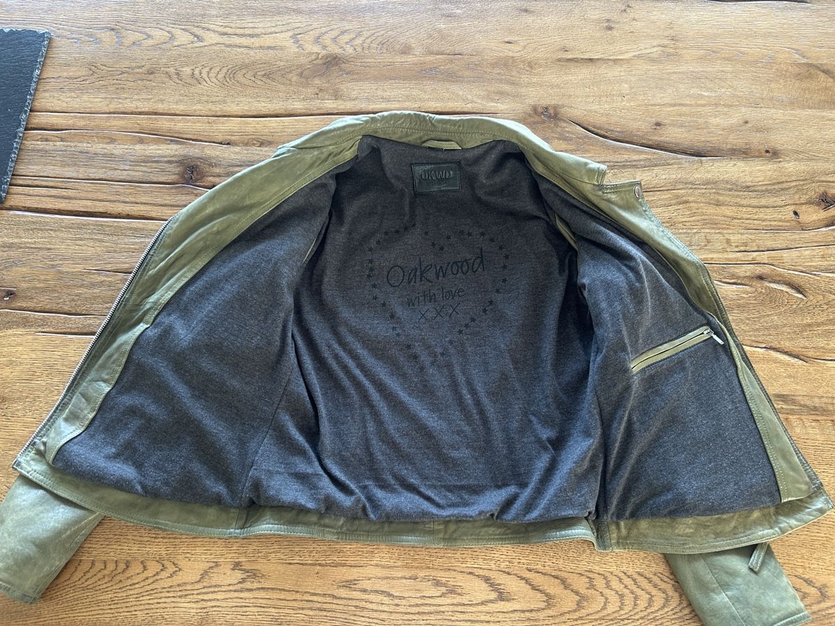 Giacche: Veste en cuir véritable Oakwood, taille M, vert – Nuovo (secondo la descrizione) da St-Aubin-Sauges venduto da vildfr 1