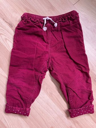 H&M Cordhose, gefüttert, dunkelrot, Grösse 80, guter Zustand